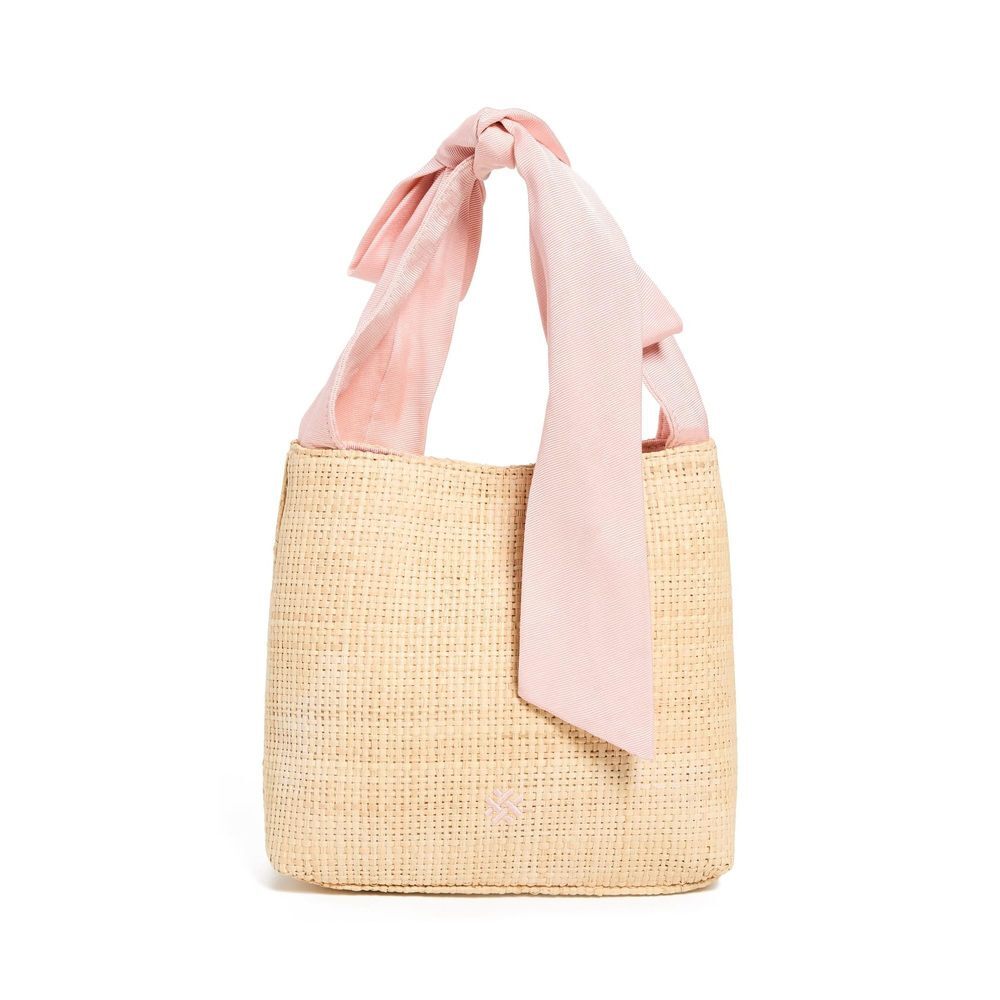 Mini Bow Bag - Women's Mixed Media Handbag (Pink Sand)